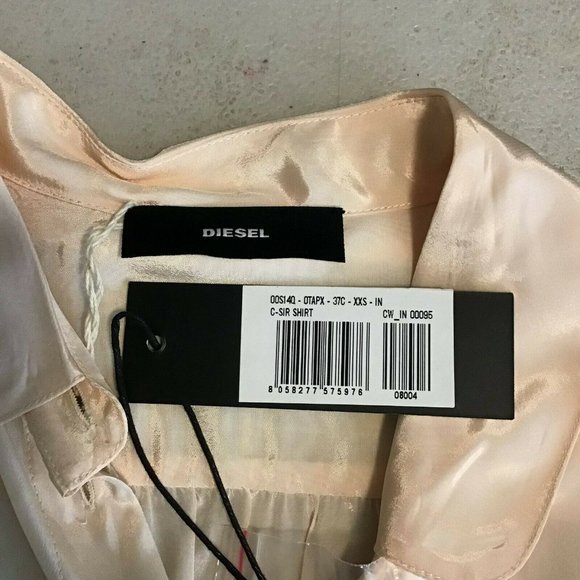 Diesel Women's Ivory Classic Long Sleeve Club Collar Button Up Casual Shirt XXS - Picture 8 of 10